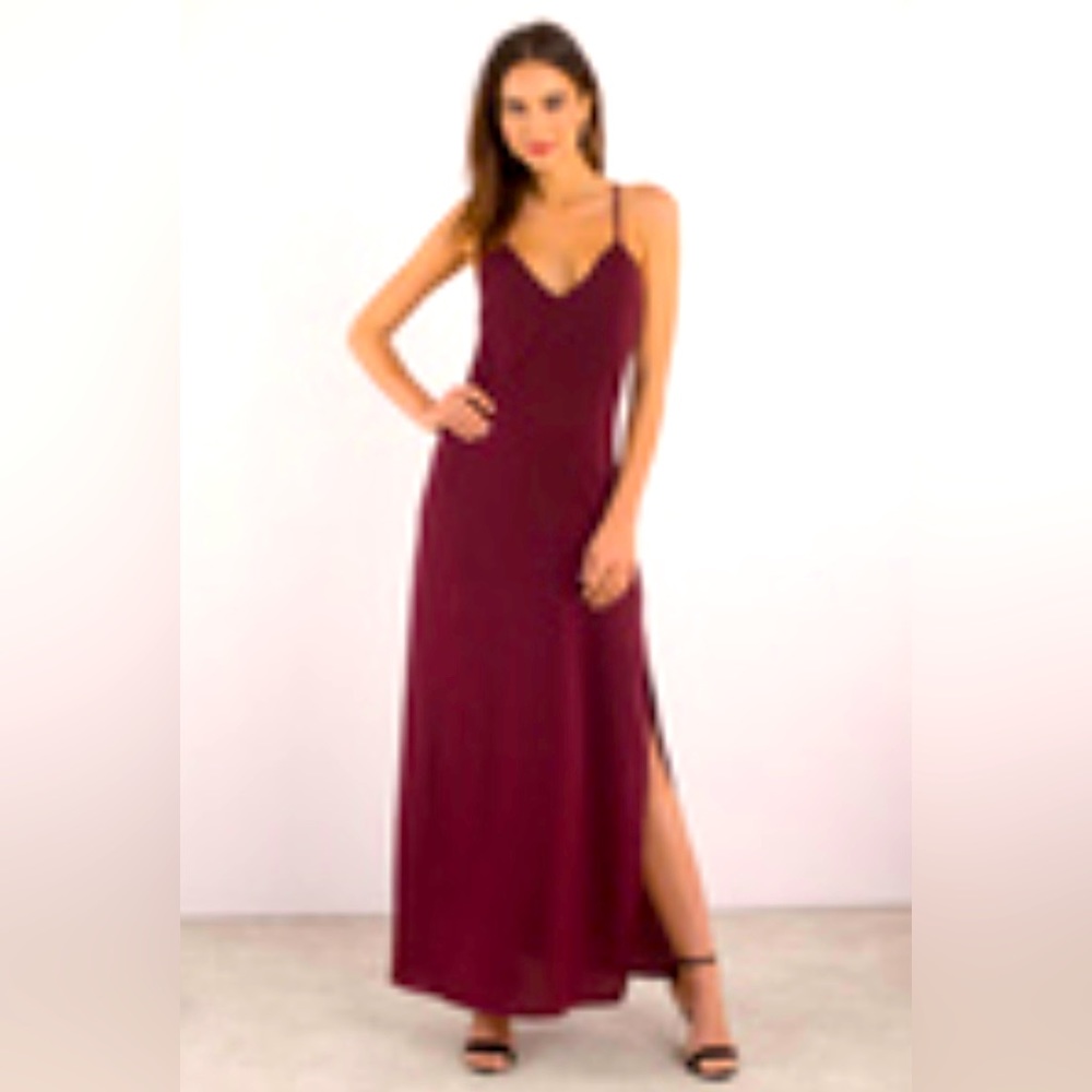 Tobi wine maxi dress
